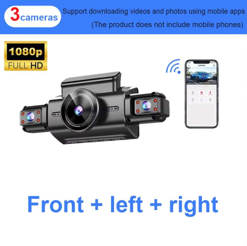 4 Channel Hidden Driving Recorder 4k UHD Mini Dash Cam Recorder Quad Camera with DVR 24h Parking Monitor Black Box