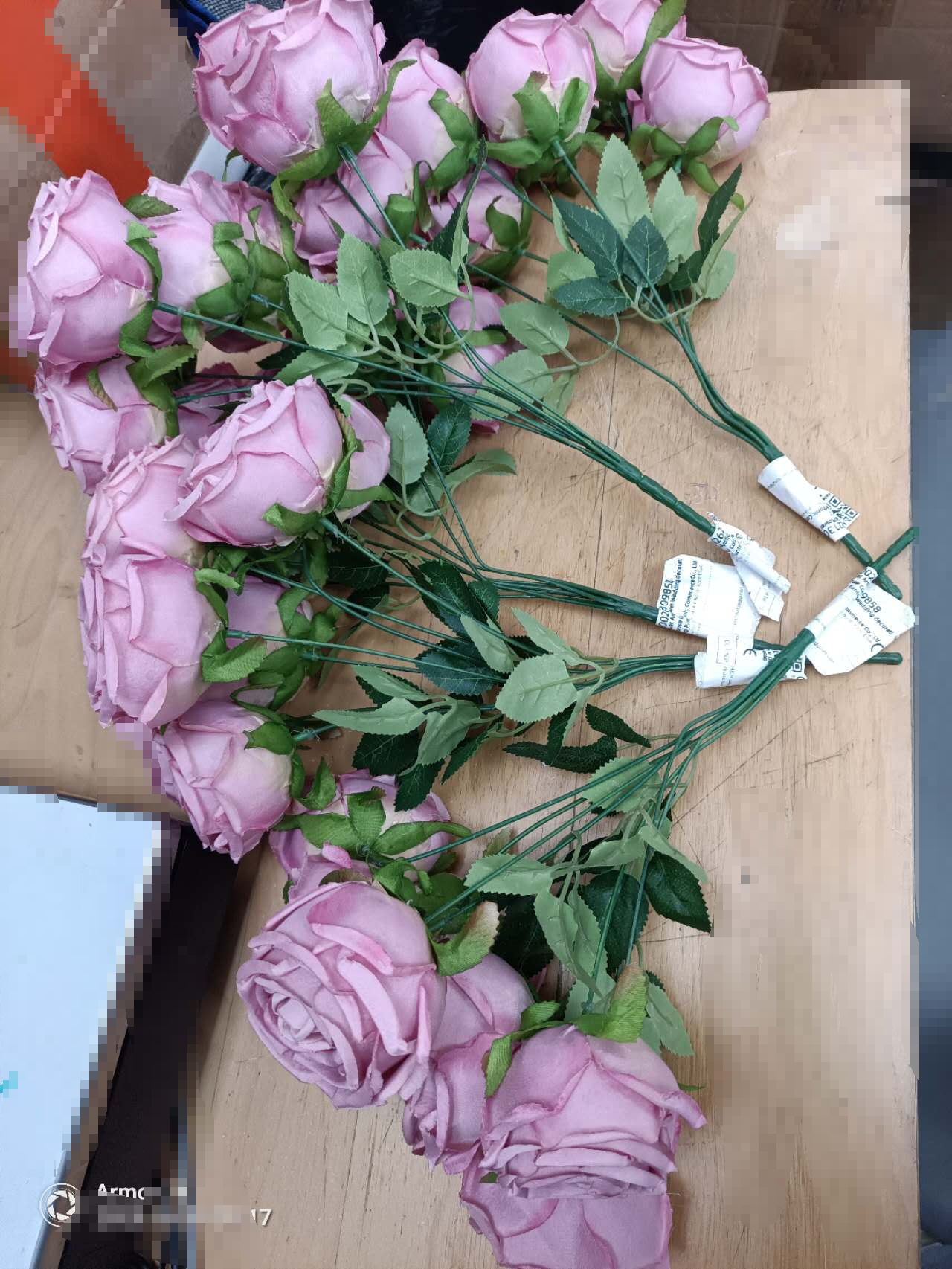 (pink)7 Heads Rose Artificial Wedding Home Decoration Brushed Cloth Simulation Rose Bouquet Home Hotel Decoration Fake Flowers