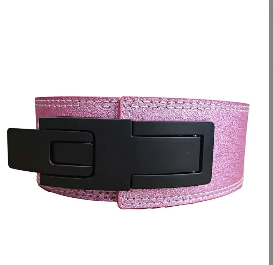 Women Weight Lifting Belt Shiny Design Powerlifting Lever Belt Gym Cowhide Fitness Belt for Deadlift Squat Strength Training