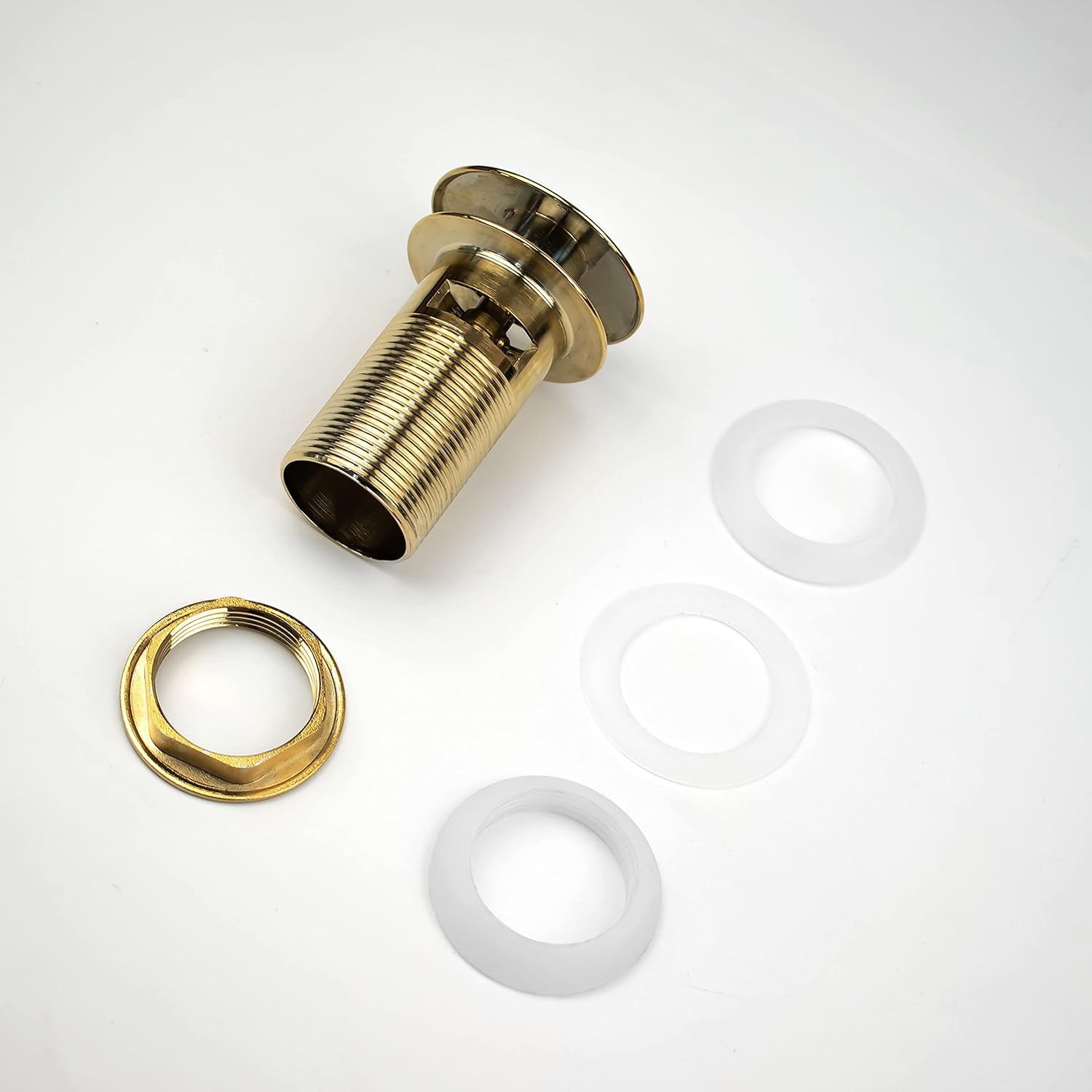 Xcel Home Gold Round Dome Shaped Slotted Click Clack Basin Waste | Replacement Brass Pop Up Sink Plug | Universal G 1 1/4" BSP Fit for Bathroom Washbasins | Mushroom Drain Stopper | Easy Installation