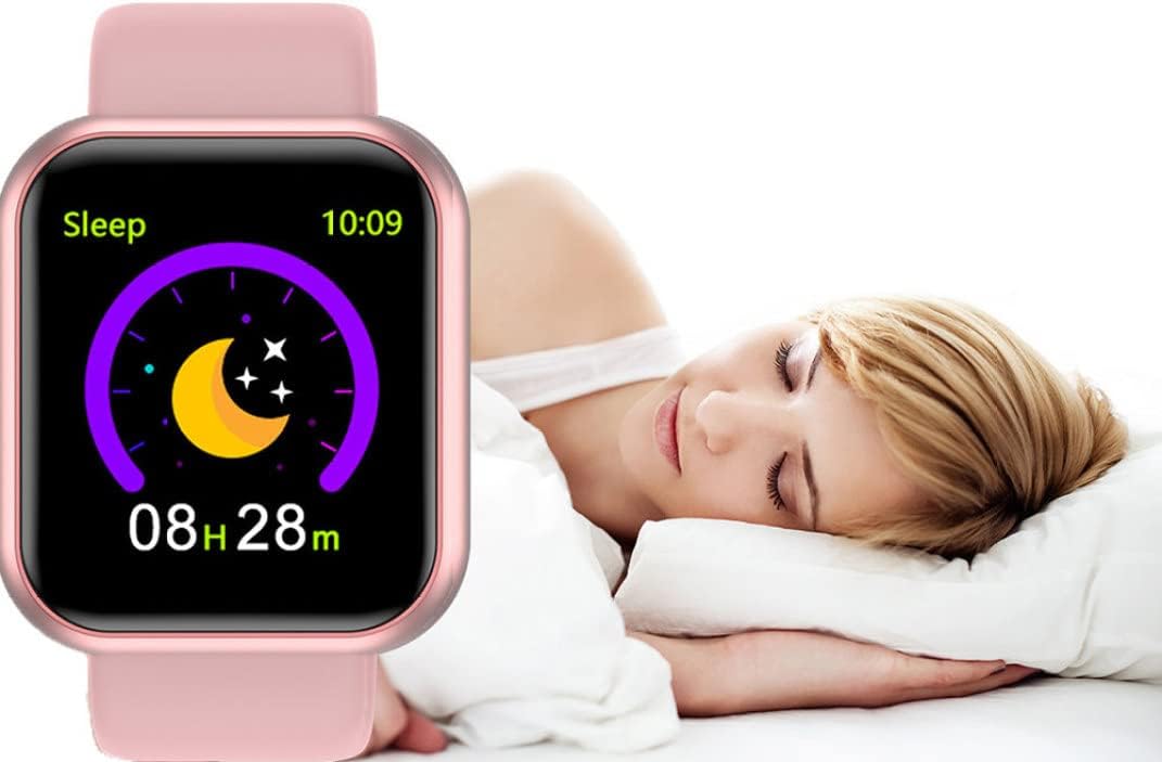 Yoyakie Smart Bracelet Sports Watch Heart Rate Camera Bracelet Y68 Bluetooth Blood Pressure Fitness Tracker for Women Men Pink,Smart Watch for Kids