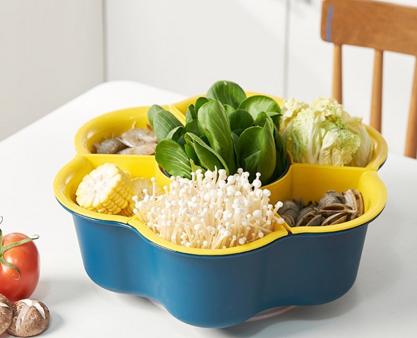 【蔬菜沥水收纳神器多功能二层旋转台面置物架子】套装 
  Complete Collection Vegetable Drain Storage Artifact Multifunctional 
  Two-story Rotating Countertop Storage Shelf 