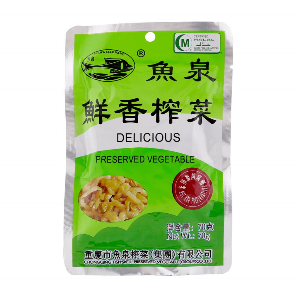 鱼泉榨菜丝  ALL 1X70g yuquan preserved vegetable CHOI（200包/箱） zhacaisi