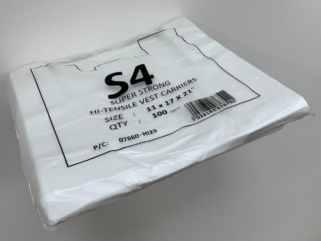 背心胶袋 S5 PLASTIC V/ Carrier VT811X17X21'' S 5 HT10X100s BeiXD