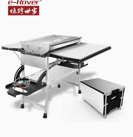 【家用不锈钢折叠烧烤架无烟烧烤桌子-套装】STAINLESS STEEL FOLDING BARBECUE SMOKELESS  TABLE-SET SHAOKAOLU