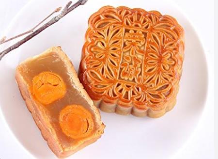 【双黄白莲蓉月饼 】White Lotus & 2 YOLK Moon cake 4x185g YueB